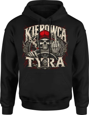 Kierowca Tira czaszka ciężarówka trasa zawodowy kierowca Męska bluza z kapturem
