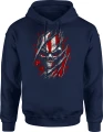 Mroczna czaszka demoniczna twarz czerwone oczy Męska bluza z kapturem 