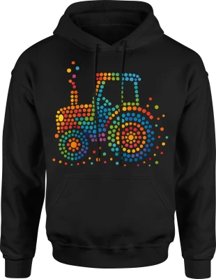 Traktor kolorowy dzień kropki rolnik gospodarstwo Męska bluza z kapturem