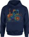 Traktor kolorowy dzień kropki rolnik gospodarstwo Męska bluza z kapturem 