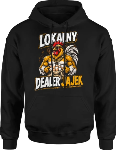 Lokalny dealer jajek kogut kury jajka  Męska bluza z kapturem 
