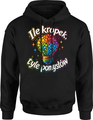 Ile kropek tyle pomysłów kreatywność inspiracja szkoła Dzień Kropki Męska bluza z kapturem