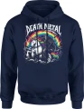 Death Metal jednorożec tęcza mocne brzmienie Męska bluza z kapturem 