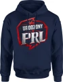 Urodzony PRL lata 70 80 kultowy klimat oldschool Męska bluza z kapturem 