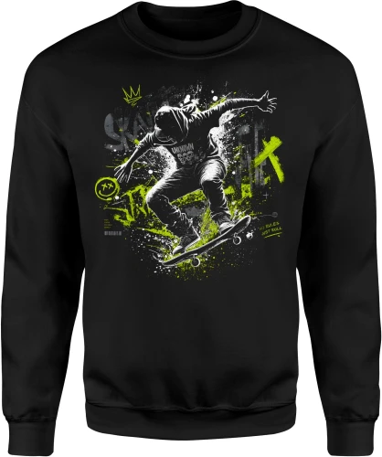 Skateboard deskorolka skater freestyle sport skate park Męska bluza 