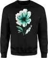 Kwiat turkusowy natura botaniczny styl motyw floral Męska bluza 