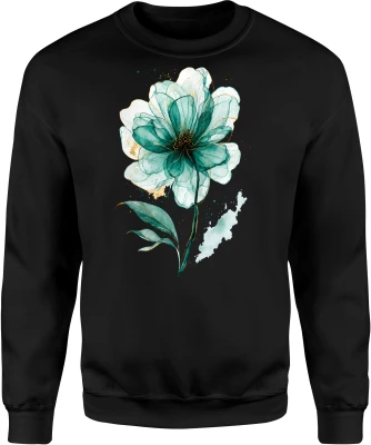 Kwiat turkusowy natura botaniczny styl motyw floral Męska bluza