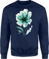 Kwiat turkusowy natura botaniczny styl motyw floral Męska bluza 