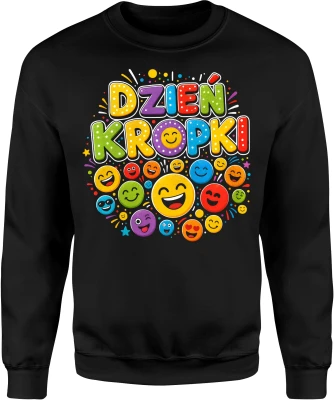 Dzień Kropki kolorowe emotikony szkoła edukacja Męska bluza