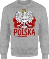 Polska Orzeł Biały godło patriotyczne biało czerwoni Męska bluza 