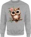 Sowa kwiaty róże ptak natura leśny klimat Męska bluza 