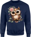 Sowa kwiaty róże ptak natura leśny klimat Męska bluza 