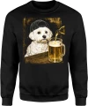 Pies z piwem kufel impreza weekend miłośnik złotego trunku Męska bluza 