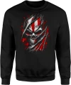 Mroczna czaszka demoniczna twarz czerwone oczy Męska bluza 