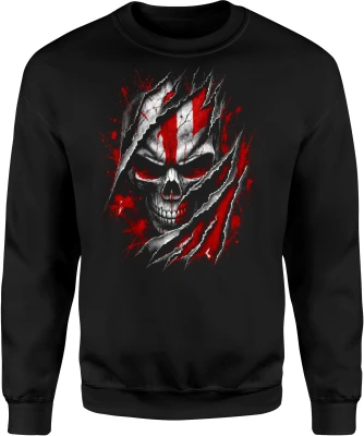 Mroczna czaszka demoniczna twarz czerwone oczy Męska bluza