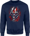 Mroczna czaszka demoniczna twarz czerwone oczy Męska bluza 