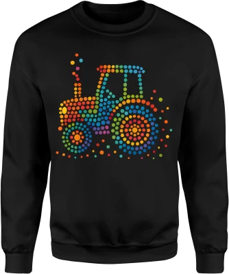 Traktor kolorowy dzień kropki rolnik gospodarstwo Męska bluza