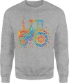 Traktor kolorowy dzień kropki rolnik gospodarstwo Męska bluza 