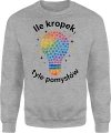 Ile kropek tyle pomysłów kolorowa żarówka szkoła edukacja Dzień Kropki Męska bluza 