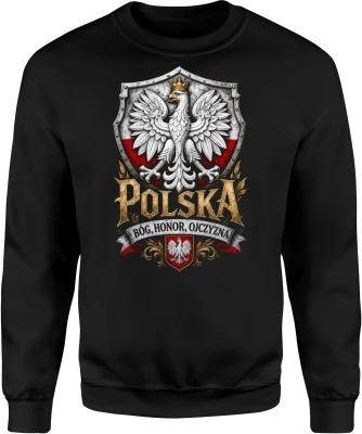 Polska Orzeł godło korona ojczyzna wolność honor Męska bluza