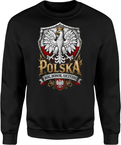 Polska Orzeł godło korona ojczyzna wolność honor Męska bluza 