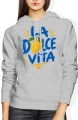 La Dolce Vita cytryna Włochy wakacje Damska bluza z kapturem 