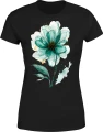 Kwiat turkusowy natura botaniczny styl motyw floral Damska koszulka 