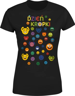 Dzień Kropki kolorowe buźki szkoła nauczyciel kreatywność Damska koszulka