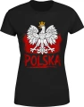 Polska Orzeł Biały godło patriotyczne biało czerwoni Damska koszulka 