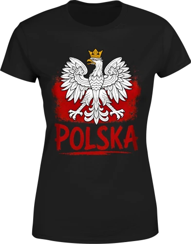 Polska Orzeł Biały godło patriotyczne biało czerwoni Damska koszulka 