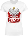 Polska Orzeł Biały godło patriotyczne biało czerwoni Damska koszulka 