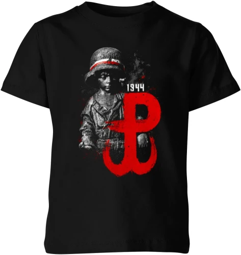 Polska Walcząca 1944 Powstanie Warszawskie patriotyczna Dziecięca koszulka color:#000000