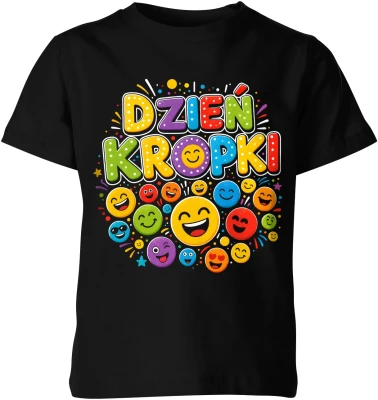 Dzień Kropki kolorowe emotikony szkoła edukacja Dziecięca koszulka