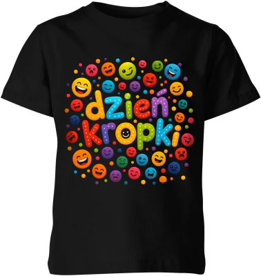 Kolorowe emotikony dzień kropki szkoła nauczyciel edukacja Dziecięca koszulka