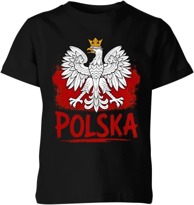 Polska Orzeł Biały godło patriotyczne biało czerwoni Dziecięca koszulka