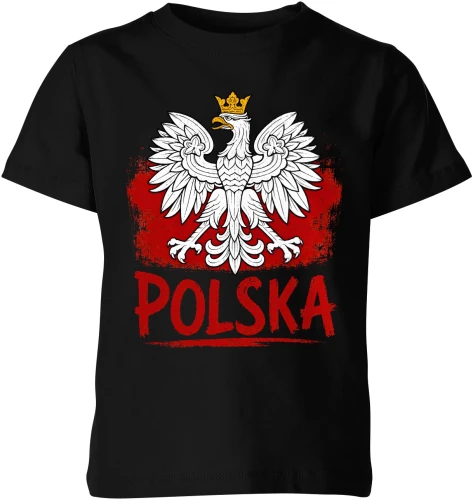 Polska Orzeł Biały godło patriotyczne biało czerwoni Dziecięca koszulka 