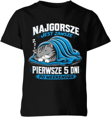 Najgorsze jest zawsze pierwsze 5 dni po weekendzie Dziecięca koszulka