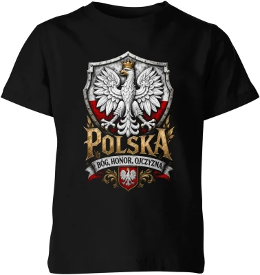 Polska Orzeł godło korona ojczyzna wolność honor Dziecięca koszulka