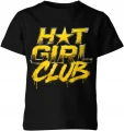 Hot Girl Club złoty styl błyszczące litery Dziecięca koszulka 