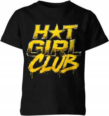 Hot Girl Club złoty styl błyszczące litery Dziecięca koszulka