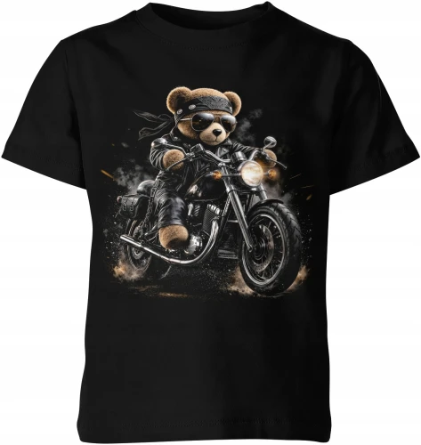 Miś Motocyklista Chopper Skórzana Kurtka Okulary Dziecięca koszulka 