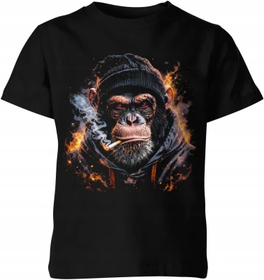 Gangster monkey smoking street Dziecięca koszulka
