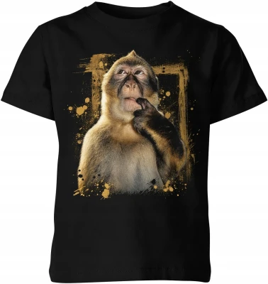 Thinking monkey curious ape animal Dziecięca koszulka