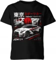 Białe Auto Tokyo Racing Wyścigi Uliczne  Dziecięca koszulka 
