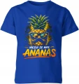Ananas okulary wąsy tropikalny owoc wakacje humor Dziecięca koszulka 