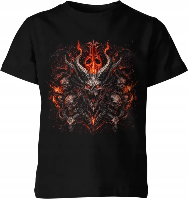 Demoniczny kozioł piekielne czaszki dark fantasy Dziecięca koszulka