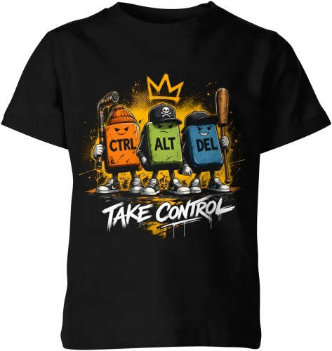 CTRL ALT DEL Take Control gaming geek Dziecięca koszulka 