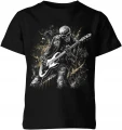 Rock Metal gitarzysta czaszka gitara elektryczna Dziecięca koszulka 