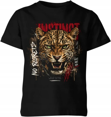 Instinct No Regrets leopard drapieżnik Dziecięca koszulka