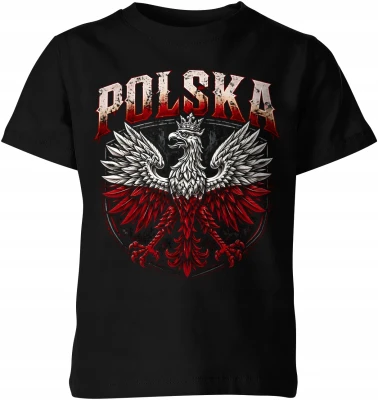 Polska Orzeł Biały Godło Duma Ojczyzna Dziecięca koszulka